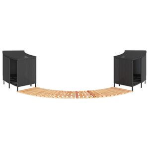 vidaXL Hot Tub Surround Black Poly Rattan and Solid Wood Acacia
