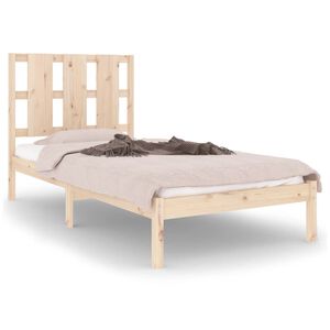 vidaXL Bed Frame | Natural Wood | Solid Pine Wood, Plywood | Single Size