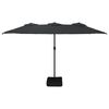 vidaXL Double-Head Garden Parasol with LEDs Black 449x265 cm
