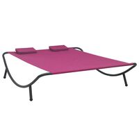 vidaXL Outdoor Lounge Bed Fabric Pink