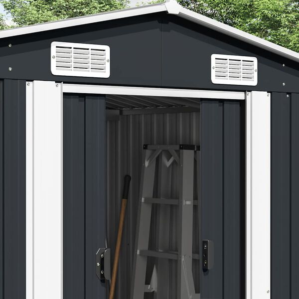vidaXL Garden Shed 257x489x181 cm Metal Anthracite