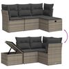 vidaXL 4 Piece Garden Sofa Set with Cushions Grey Poly Rattan