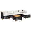 vidaXL 6 Piece Garden Sofa Set with Cushions Black Poly Rattan