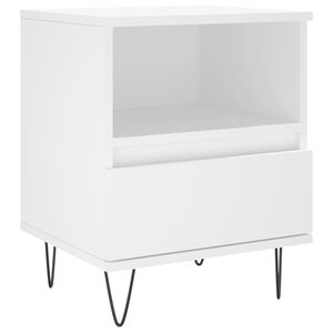 vidaXL Bedside Cabinet White 40x35x50 cm Engineered Wood