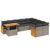 vidaXL 10 Piece Garden Sofa Set with Cushions Grey Poly Rattan