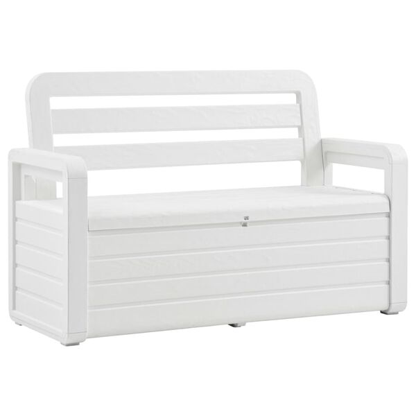vidaXL Garden Storage Bench 132.5 cm Plastic White