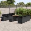 vidaXL Garden Sofa Set Height-Adjustable 11 pcs Black Poly Rattan