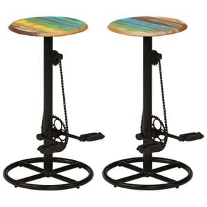 vidaXL Bar Chair | Set of 2 | Multicolour top with black steel frame