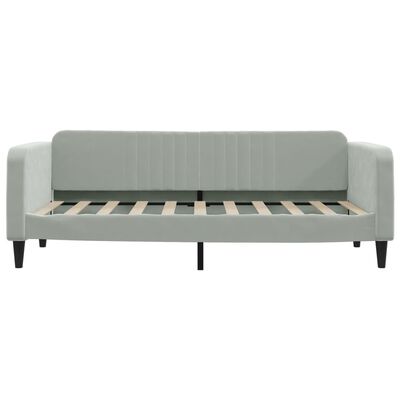 vidaXL Daybed with Trundle and Drawers Light Grey 92x187 cm Single Size Velvet