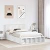 vidaXL Bed Frame with Shelf Manual White 150 x 200 cm Engineered Wood