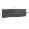 vidaXL Wall Shelf 2 pcs High Gloss Grey 60x11.5x18 cm Engineered Wood
