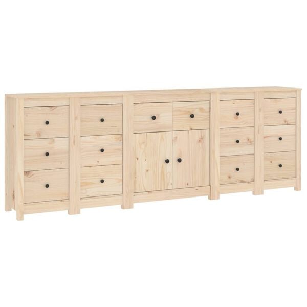 vidaXL Sideboard 230x35x80 cm Solid Wood Pine