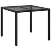 vidaXL Garden Table Black 90 x 90 x 75 cm Poly Rattan