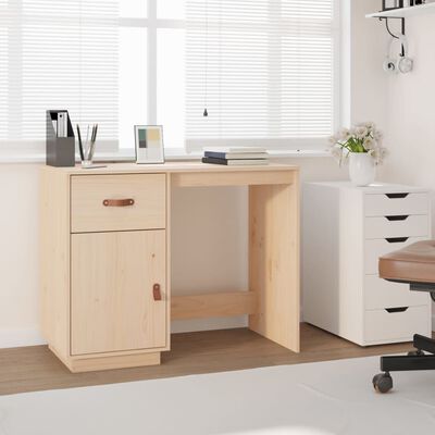 vidaXL Desk 95x50x75 cm Solid Wood Pine