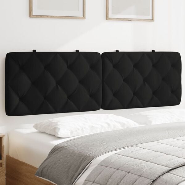 vidaXL Headboard Cushion Black 152 cm Queen Velvet