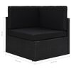 vidaXL 10 Piece Garden Lounge Set with Cushions Black Poly Rattan