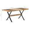 vidaXL Dining Table 160x80x76 cm Rough Mango Wood