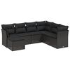 vidaXL 7 Piece Garden Sofa Set with Cushions Black Poly Rattan