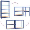 vidaXL 5-Layer Shelves 4 pcs Blue Steel&Engineered Wood
