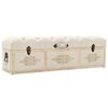 vidaXL Storage Bench 110 cm Cream Solid Firwood and Fabric