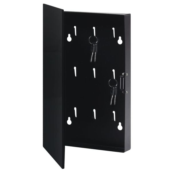 vidaXL Key Box with Magnetic Board Black 30x20x5.5 cm
