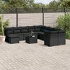 vidaXL 12 Piece Garden Sofa Set with Cushions Black Poly Rattan