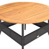 vidaXL Garden Table with Acacia Wood Top Black Ø110x71 cm Poly Rattan