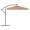 vidaXL Garden Parasol with Steel Pole Brown 269x269x235 cm