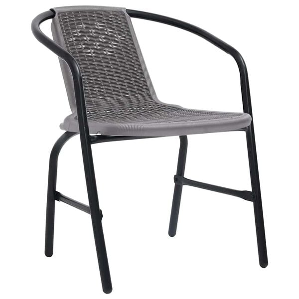 vidaXL Garden Chairs 2 pcs Plastic Rattan and Steel 110 kg
