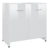 vidaXL Bathroom Cabinet | High gloss white | Engineered wood | Small