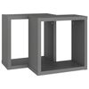 vidaXL Wall Cube Shelves 2 pcs Grey 30x15x30 cm