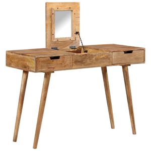 vidaXL Dressing Table | Natural Mango Wood | Solid Mango Wood, Engineered Wood