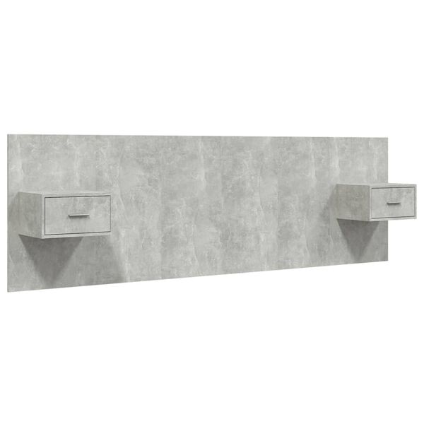 vidaXL Bed Headboard with Cabinets Concrete Grey Engineered Wood