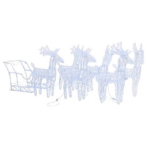 vidaXL Reindeer And Sleigh Christmas Decoration | Cold white