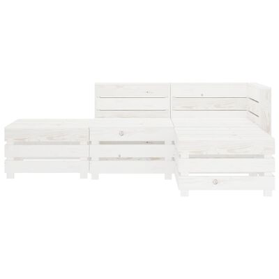 vidaXL 4 Piece Garden Lounge Set Pallets Wood White