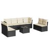 vidaXL 9 Piece Garden Sofa Set with Cushions Black Poly Rattan