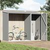 vidaXL Garden Firewood Shed Grey 245x98x159 cm Galvanised Steel