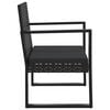 vidaXL Garden Armchair with Cushion Black Poly Rattan