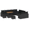 vidaXL Garden Sofa Set 13 pcs Black Poly Rattan