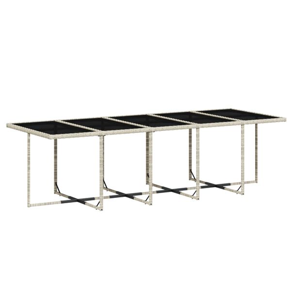 vidaXL 15 Piece Garden Dining Set with Cushions Light Grey Poly Rattan