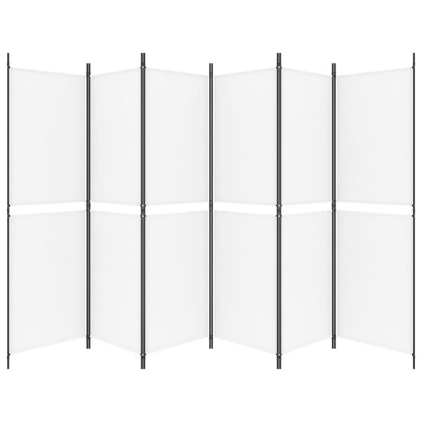 vidaXL 6-Panel Room Divider White 300x180 cm Fabric