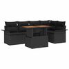 vidaXL Garden Sofa Set 6 pcs Black Poly rattan
