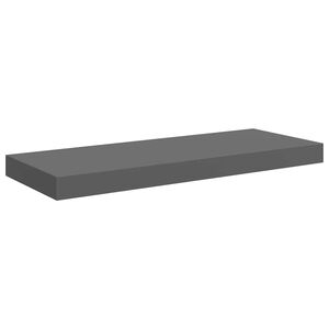 vidaXL Floating Wall Shelf High Gloss Grey 60x23.5x3.8 cm MDF