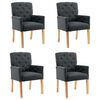 vidaXL Dining Chairs with Armrests 4 pcs Grey Fabric