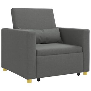 vidaXL Pull out Sofa Bed Single Dark grey 90 x 165 x 87 cm Fabric