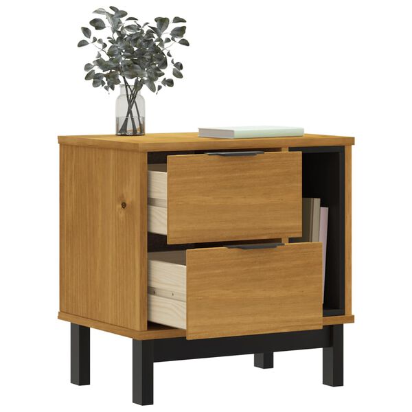 vidaXL Bedside Cabinet "FLAM" 49x35x50 cm Solid Wood Pine