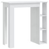 vidaXL Bar Table with Shelf High Gloss White 102x50x103,5 cm Engineered Wood