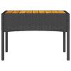 vidaXL Garden Bench 2-Seater with Cushions and Table Black Poly Rattan