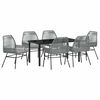 vidaXL Garden Dining Set 7 pcs Grey Poly Rattan