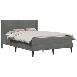 vidaXL Bed Frame with Mattress Dark Grey 137 x 190 cm Velvet
